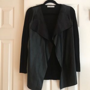 Black faux leather and suede Zara jacket
